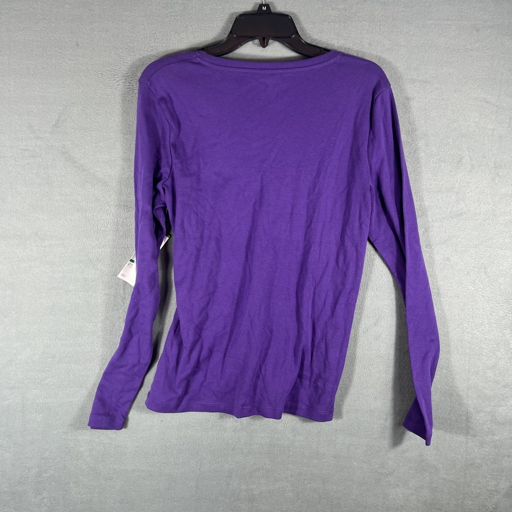 Jones New York Sport Women's Purple Long Sleeve Cotton T-Shirt Top Size L New - Picture 7 of 7